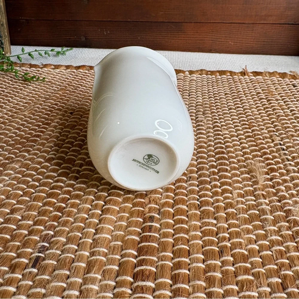 Vintage Hutschenreuther Germany White Modern Porcelain Vase Decor 4